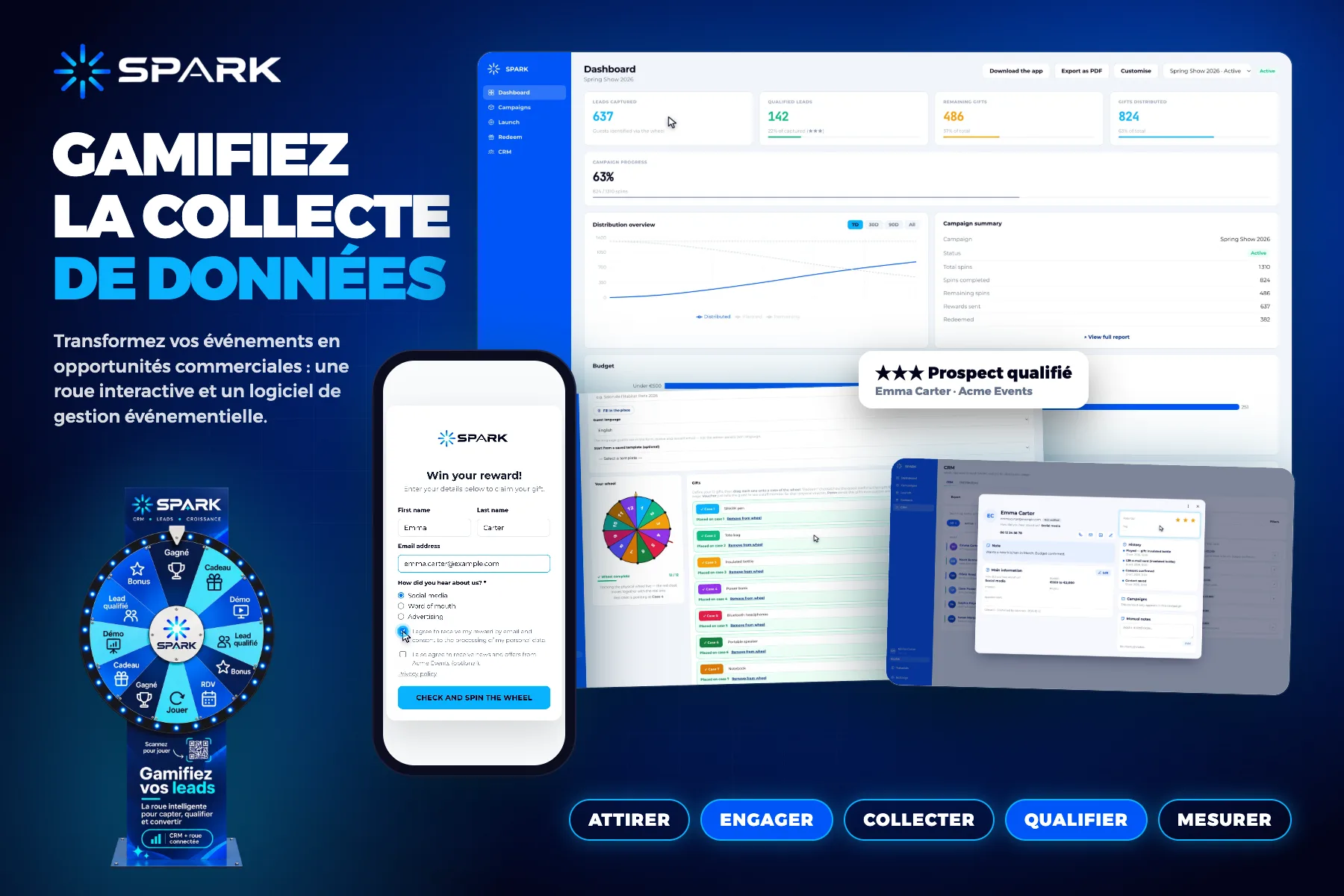 Les trois cofondateurs de SPARK en t-shirt bleu SPARK